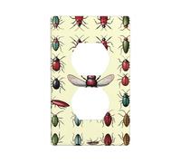 LLKGOT Weird bugs Pattern Dual socket wall panel household power cover durable for decorative sockets and switches