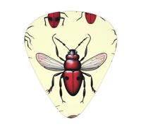 LLKGOT Weird bugs Picture Guitar plectrum 12 pieces with three thickness plectrum combinations suitable for bass and ukulele