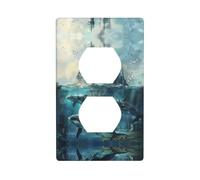 LLKGOT Whale under the castle Pattern Dual socket wall panel household power cover durable for decorative sockets and switches