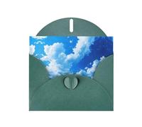 LLKGOT Wheat Fields Under The Blue Sky Picture Greeting Card - Premium Pearlescent Paper Double Sided Pearl Effect Design