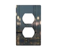 LLKGOT Yellow Rose on the Swing Pattern Dual socket wall panel household power cover durable for decorative sockets and switches