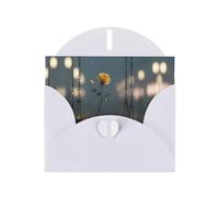 LLKGOT Yellow Rose On The Swing Picture Greeting Card - Premium Pearlescent Paper Double Sided Pearl Effect Design