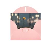 LLKGOT Yellow Rose On The Swing Picture Greeting Card - Premium Pearlescent Paper Double Sided Pearl Effect Design