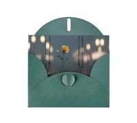 LLKGOT Yellow Rose On The Swing Picture Greeting Card - Premium Pearlescent Paper Double Sided Pearl Effect Design