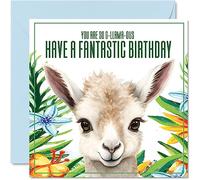 Lllama Birthday Cards for Men & Women - G-Llama-ous - Animal 145mm Greeting Cards, Birthday Card for Mum Dad Sister Brother Daughter Uncle Auntie Bestie Work Colleague Friend Funny