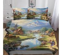 LLLBBB Paradise Soft Microfiber Duvet Cover with Pillowcases Comforter Cove Polyester Quilt Covers for Adults Teenager Kids Bedding Single(135x200cm)
