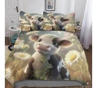 LLLBBB The Cow Duvet Cover Microfiber Bedding Set 3pcs, 3D Quilt Cover&Pillowcase, Soft Comforter Cover for Men Woman Kids King(220x240cm)
