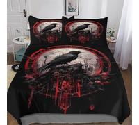 LLLBBB Viking Myth 3D Duvet Cover Bedding Set with Pillowcases Soft Quilt Cover 3 Pcs for Kids Adult Microfiber Comforter Cover King(220x240cm)