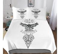 LLLBBB Viking Myth Bedding Duvet Cover 3 Pcs Set for Kids Boys Bedroom Quilt Cover Soft Microfiber Comforter Cover with Pillowcase King(220x240cm)