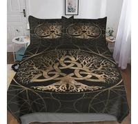 LLLBBB Viking Myth Duvet Cover Set, Bedding Linen Set, Soft Comforter Cover 2 Pieces, Quilt Cover with Pillowcase for Kids Adult Single(135x200cm)