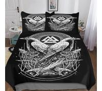 LLLBBB Viking Myth Duvet Cover Set with Pillowcase Soft Microfiber Bedding Set Comforter Cover for Adults Kids Quilt Covers 3Pcs King(220x240cm)