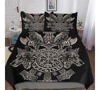 LLLBBB Viking Myth Duvet Cover Soft Cosy Quilt Cover Bedding Sets 3 Pieces With Pillowcase Easy Care Comforter Cover for Kids Adult King(220x240cm)