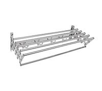 LLLD Wall Mounted Clothes Horse Clothes Drying Rack With 6 Rungs For Hanging Clothes With Extendable Properties For Balcony Bathroom Terrace (Size : 90cm/35.4in)