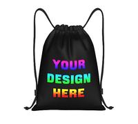 LLLGSH Custom Drawstring Bag - personalised pe bag-Personalised Drawstring Bag with Text/Image/Logo, Lightweight Rucksack Cinch Sackpack String Bag Sport Yoga Gym Swim Drawstring Bag - Unisex