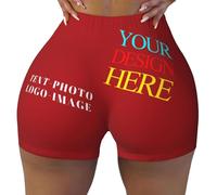 LLLGSH Custom Sweat Shorts for Women, Personalized Yoga Booty Shorts, Custom Sweat Shorts for Women with Logo Text Photo, Yoga Ahtletic Biker Shorts Hot Pants