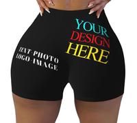 LLLGSH Custom Sweat Shorts for Women, Personalized Yoga Booty Shorts, Custom Sweat Shorts for Women with Logo Text Photo, Yoga Ahtletic Biker Shorts Hot Pants
