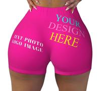 LLLGSH Custom Sweat Shorts for Women, Personalized Yoga Booty Shorts, Custom Sweat Shorts for Women with Logo Text Photo, Yoga Ahtletic Biker Shorts Hot Pants