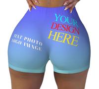 LLLGSH Custom Sweat Shorts for Women, Personalized Yoga Booty Shorts, Custom Sweat Shorts for Women with Logo Text Photo, Yoga Ahtletic Biker Shorts Hot Pants