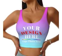 LLLGSH Custom Tank Top Bra, Personalised Sports Bra Tank Top for Women, Custom Sports Bra with Photo/Text, Customized Workout Tank Top for Gym Yoga Fitness, S-XXL, Customized Gift
