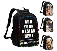 LLLGSH Personalised Photo Backpack, Custom Backpack, Add Your Photo Text Name Personalized School Bag Customize Design Your Own Backpack, Personalized gifts for teenagers, men and women