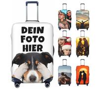 LLLGSH Personalised Suitcase Cover - Custom Luggage Cover - Add Your Own Photo Name Text Double-Sided Different Design Customize Elastic Suitcase Cover - Fit 29-32 Inches