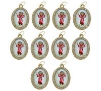 LLLmhuaa 10Pcs Religion Oval Shape Pendant Charm Figure Metal Pendant for Necklaces Keychains Jewelry Making