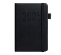 LLLmhuaa 2026 Day Planner 360 Pages Hardcover Leather Daily Journal 2026 Academic Elastic Band Closure for Scheduling Professional Meeting