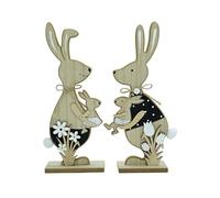 LLLmhuaa 2Pcs Wooden Easter Bunnies Table Decorations Centerpieces Ornaments Farmhouse Home Party Supplies Easter Centerpieces