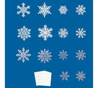 LLLmhuaa 50pcs Double-Sided Snowflake Decorations with Adhesive Dots for Holiday Crafting Strong Adhesive Wall Stickers Cutout Snowflake Winter Party Decorations