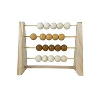 LLLmhuaa Craft Baby Early Learning Educational Toys Desktop Baby Room Decor Nordic-Style Natural Wooden Abacus With Beads Soft Color Painted-smoothly Moving-beads Suitable For Girls And Boys Parental