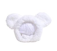 LLLmhuaa Plush Bear Ear Design Hat For Halloween Mischievous Party Pet Winter Keep Warm With Adjustable Neck Strap Funny Hat For Pet Halloween Cosplay
