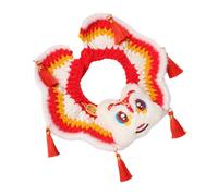 LLLmhuaa Soft Crochet Pet Scarf with Lions Dance Theme for Small Pet Chinese New Year Theme Dog Cats Scarf Collar Festival Neckwear Festival Cats Accessories