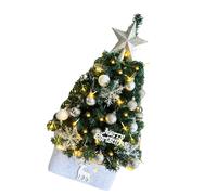 LLLmhuaa Space Saving 60Cm Tabletop Christmas Tree Complete Set with Lights Hanging Decorations Star Toppers Quick Setups Quick Setups Festival Tree Set