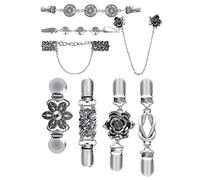 LLLucky 8 Pieces Vintage Sweater Shawl Clips Cardigan Clips for Female