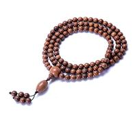 Lllunimon 108 Abelia Biflora Turcz Bracelet Buddha Beads Handstring Old Wood Holding Rosary Beads Prayer Meditation Bracelet for Men Women,12mm