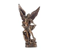 Lllunimon 12.4Inch Saint Michael Archangel Statue, Saint Michael Statue Defeated Lucifer Tramples Demon Statue, Catholic Figurines Collection