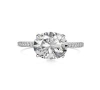 Lllunimon 2CT Oval Shaped Engagement Rings for Women Teardrop Sterling Silver Rings for Women with 5A CZ Wedding Rings for Women Promise Rings,Size6
