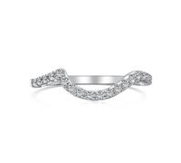 Lllunimon 2MM Women 925 Sterling Silver Engagement Ring Cubic Zirconia Eternity Wedding Band Stackable Ring Full Diamond Stacking Row Ring Index Finger End Finger Fine Ring,A,Size5