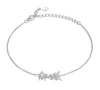 Lllunimon 925 Sterling Silver Bracelet for Women, Star-Shaped Cubic Zirconia Bangle, Adjustable Hand Chain, Daily Wear, Suitable for Parties, Jewelry Gift