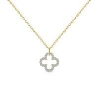Lllunimon 925 Sterling Silver Four Leaf Clover Pendant Necklace for Women Good Luck Jewelry Gift for Mother'S Day Valentine'S Day Anniversary Birthday,Gold