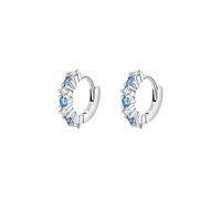 Lllunimon 925 Sterling Silver Women's Earrings Blue and White Zircon Earrings Contrasting Jewelry Everyday Wear A Gift for Her