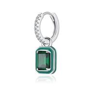 Lllunimon 925 sterling silver women's earrings Colored zircon earrings Cool contrasting jewelry for daily wear A gift for her,Green