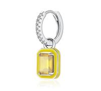 Lllunimon 925 sterling silver women's earrings Colored zircon earrings Cool contrasting jewelry for daily wear A gift for her,Yellow