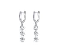 Lllunimon 925 sterling silver women's earrings Triple diamond tassel earrings Minimalist draped earrings for everyday wear A gift for her