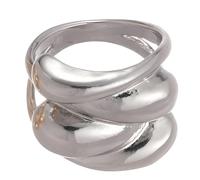 Lllunimon Art Sculptural Twisted Alloy Ring, Gold Silver Chunky Modern Jewelry, Daily Wear, Sutiable for Party/Workplace, Gift for Mom/Girlfriend/Sisters,Silver