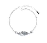 Lllunimon Biting Money Pixiu Wealth Bracelet Simple Exquisite 925 Sterling Silver Feng Shui Bracelet Trend Lucky Silver Gifts for Men Women,Single Pixiu