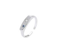 Lllunimon Blue 5A Cubic Zirconia Open Adjustable Ring for Women S925 Sterling Silver Sun God Rings for Women Promise Engagement Wedding