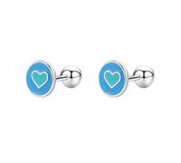 Lllunimon Blue Enamel Love Stud Earrings 925 Sterling Silver Earrings Gradient Blue Jewelry for Everyday Wear A gift for her