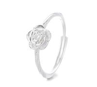 Lllunimon Camellia S925 Silver Ring Elegant Flower Shape Jewelry Fashionable French Jewelry Daily Wear A gift for her