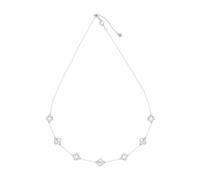 Lllunimon Clover S925 sterling silver necklace for lucky inspiration Elegant modern art style Everyday wear gifts for her,Silver